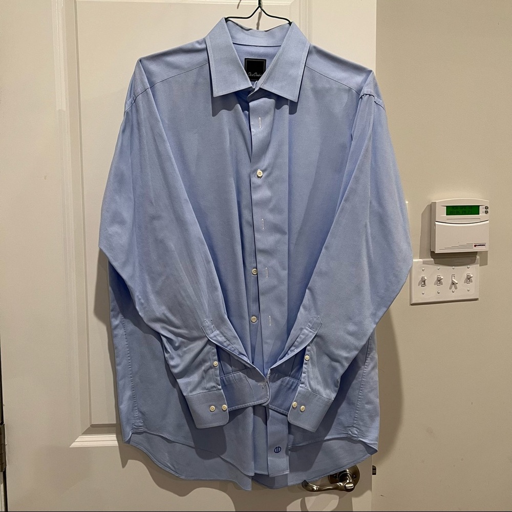 David Donahue regular fit cotton dress shirt